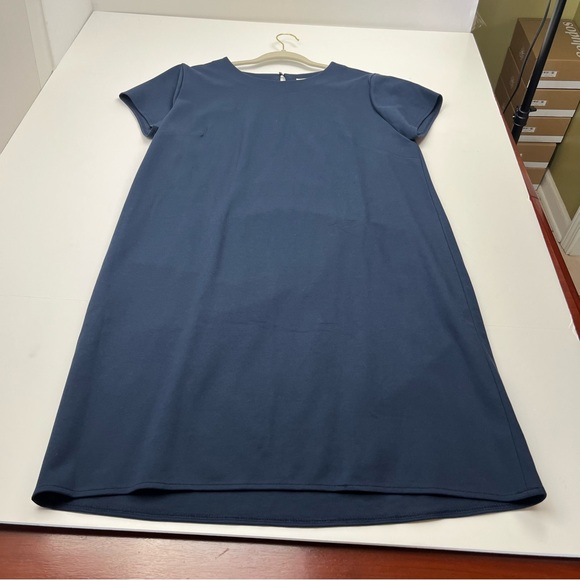 Cuyana Navy Blue Shift Cap Sleeve‎ Career Dress Knee Length Womens Size Large - Picture 5 of 11
